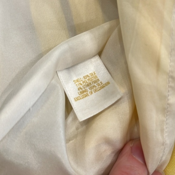 Kate Spade Silk Cori Blouse | Striped | Lemon Yellow, Gold, White | Size‎ Small - Picture 7 of 10